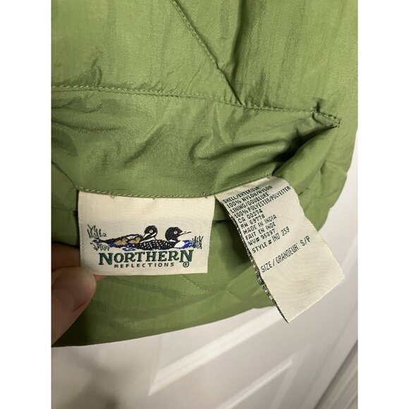 Vintage Northern Reflections Reversible Quilted Vest Womens S Green Blue Fleece - Picture 2 of 8
